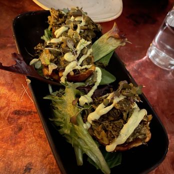 Kokomo - Roasted Stuffed Sweet Plantains Callaloo - I could eat just this - Caribbean Near Me - Brooklyn, New York Kokomo - Roasted Stuffed Sweet Plantains Callaloo - I could eat just this - Caribbean Near Me - Brooklyn, New York