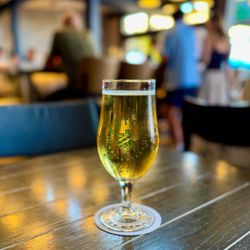 Rice Lager - looks like someone took a drink out of it