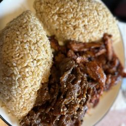 Happy Teriyaki - B. Teriyaki Chicken and Beef with Egg Roll Bento Combo