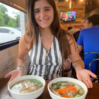 Viet-Nomz - Pho Noodle Soup: vegetable broth (left), chicken broth (right) - Vietnamese Near Me - Winter Park, Florida Viet-Nomz - Pho Noodle Soup: vegetable broth (left), chicken broth (right) - Vietnamese Near Me - Winter Park, Florida