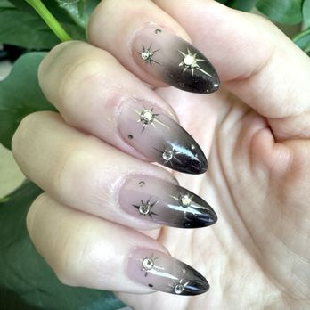 Lavender Nail & Spa - Black, Starry Nails - Skin Care Near Me - Yorba Linda, California
