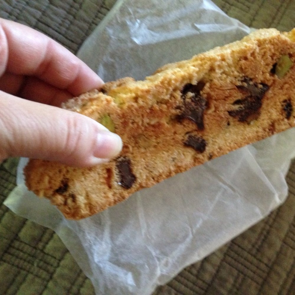 The Cooked Goose - This gigantic slab of biscotti has dark chocolate cherries pistachios. Drool! - Breakfast & Brunch Near Me - Westerly, Rhode Island The Cooked Goose - This gigantic slab of biscotti has dark chocolate cherries pistachios. Drool! - Breakfast & Brunch Near Me - Westerly, Rhode Island