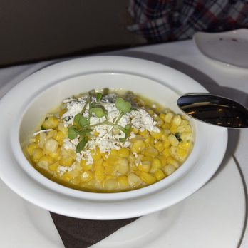 Sorellina - Sweet Corn (crème fraîche, ricotta salata, basil) - Italian Near Me - Boston, Massachusetts