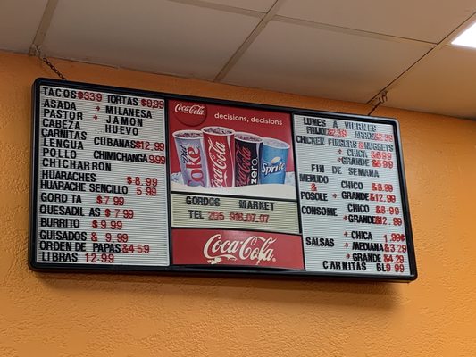 Menu photo 1 Gordos Birmingham, AL