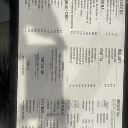 Menu (front) Menu (front)