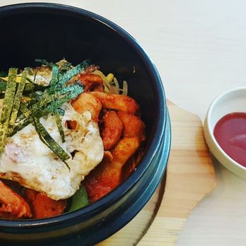 Aroma Korea - Spicy chicken bibimbap - Korean Near Me - Cary, North Carolina Aroma Korea - Spicy chicken bibimbap - Korean Near Me - Cary, North Carolina
