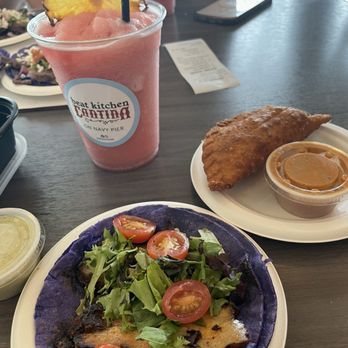 Beat Kitchen Cantina - Pork belly taco, chicken empanada  & strawberry daiquiri. - Tacos Near Me - Chicago, Illinois