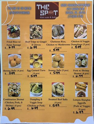 Menu photo 2 The Spot Dim Sum And Boba Sparks, NV Menu photo 2 The Spot Dim Sum And Boba Sparks, NV
