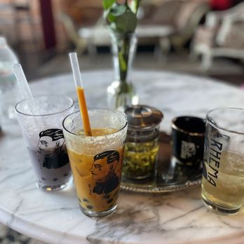Cafe Rhema - Taro and mango bubble tea, blueberry green tea - Coffee & Tea Near Me - Flint, Michigan