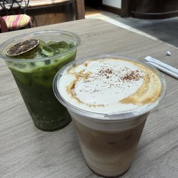 Matcha yuzu tonic, Vienna Latte
