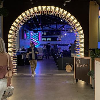 Primrose Lanes - "Bowling Pins" arched entry into bowling alley. - Bowling Near Me - Orlando, Florida