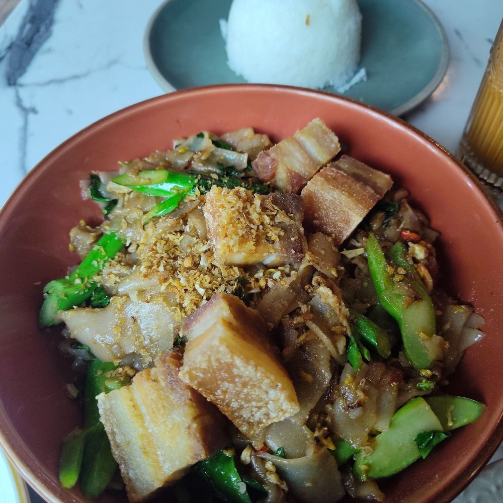 LeDu Thai - Crispy pork belly with gai lan - Thai Near Me - Phoenix, Arizona