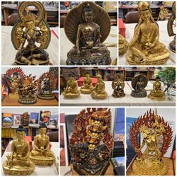 Karma Triyana Dharmachakra - 03/21/2025 - sculptures and statues in the basement of the bookstore