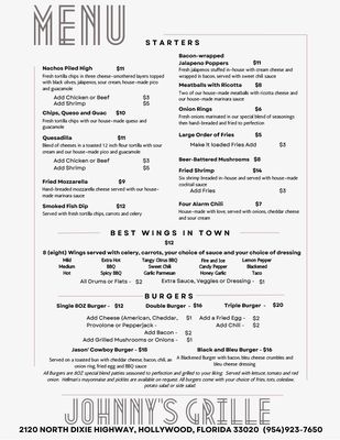 Menu photo 8 Boston Johnny's Hollywood, FL