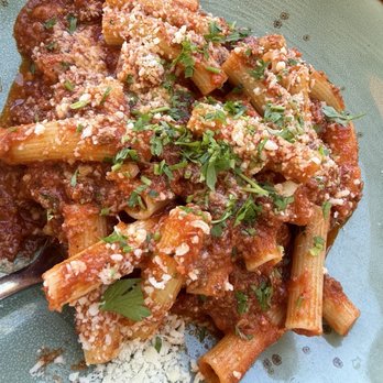 Porta Via Calabasas - Rigatoni Bolognese - New American Near Me - Calabasas, California Porta Via Calabasas - Rigatoni Bolognese - New American Near Me - Calabasas, California