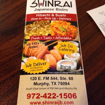 Shinrai Japanese Bistro - Murphy TX - They deliver-really exciting. - Japanese Near Me - Murphy, Texas