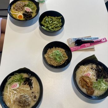 Noodlepig - Miso, Zessan and Shio 42 Ramen. Butter noodles and edamame. - Ramen Near Me - Grand Rapids, Michigan Noodlepig - Miso, Zessan and Shio 42 Ramen. Butter noodles and edamame. - Ramen Near Me - Grand Rapids, Michigan