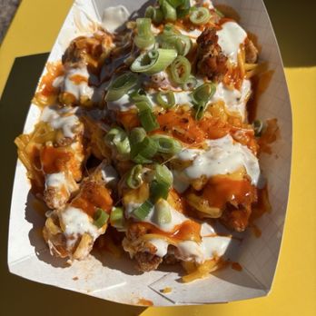 Moab Food Truck Park - Buffalo chicken loaded fries - Food Court Near Me - Moab, Utah Moab Food Truck Park - Buffalo chicken loaded fries - Food Court Near Me - Moab, Utah