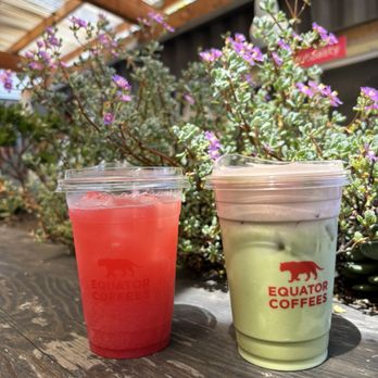 Equator Coffees - Raspberry Sparkling Lemonade and Cherry Blossom Iced Matcha Cream - Cafes Near Me - Oakland, California