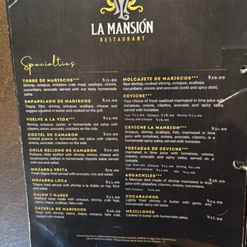La Mansion - Menu - Mexican Near Me - Lacey, Washington La Mansion - Menu - Mexican Near Me - Lacey, Washington