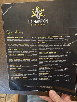 Menu photo 2 La Mansion Lacey, WA Menu photo 2 La Mansion Lacey, WA