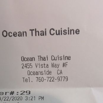 Ocean Thai Cuisine - They have two location so visit the o e that's close to you. - Thai Near Me - Oceanside, California Ocean Thai Cuisine - They have two location so visit the o e that's close to you. - Thai Near Me - Oceanside, California