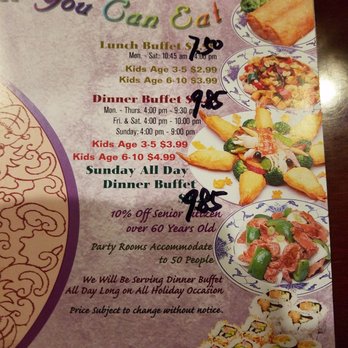 China Buffet - Just shows that if yiur child is over 10 they consider them an adult. Wow....... - Chinese Near Me - Shelby, North Carolina