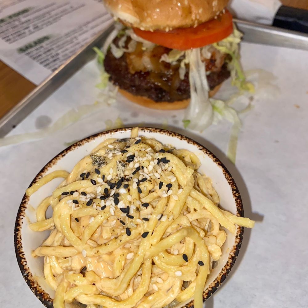 Twisted Pine - Nicks pick burger with lo mein noodles - Bars Near Me - Winston-Salem, North Carolina Twisted Pine - Nicks pick burger with lo mein noodles - Bars Near Me - Winston-Salem, North Carolina