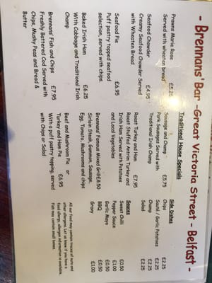 Menu photo 2 Brennan's Bar Belfast, BFS