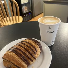 Latte and Chocolate Croissant Latte and Chocolate Croissant