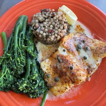 Sunset Grille & Raw Bar - Chilean Sea Bass with couscous and broccolini! - Sushi Bars Near Me - Duck, North Carolina