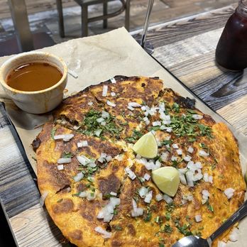 Tacos Madre - Birria Pizza aka giant quesadilla - Mexican Near Me - Costa Mesa, California