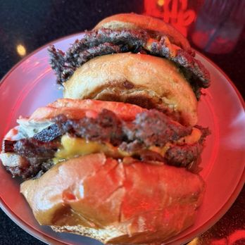Swagyu Burger Bar - Double patty cut in half - Bars Near Me - San Diego, California Swagyu Burger Bar - Double patty cut in half - Bars Near Me - San Diego, California