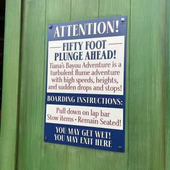 Tiana's Bayou Adventure - Warning - Amusement Parks Near Me - Orlando, Florida Tiana's Bayou Adventure - Warning - Amusement Parks Near Me - Orlando, Florida