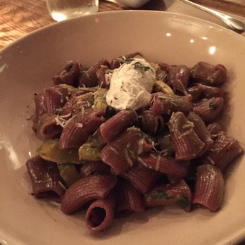 Agricola Eatery - LoRé beet rigatoni ($21) - preserved ramps, winter squash, ricotta - New American Near Me - Princeton, New Jersey Agricola Eatery - LoRé beet rigatoni ($21) - preserved ramps, winter squash, ricotta - New American Near Me - Princeton, New Jersey