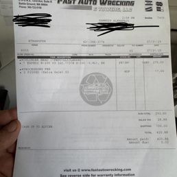 Our receipt for the proof but never received the part or refund!