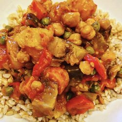 My Sustainable Table - Organic vegetable Tagine over brown rice - amazing!