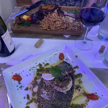 Blanc - Pork chop special and sea bass - French Near Me - Fort Myers, Florida