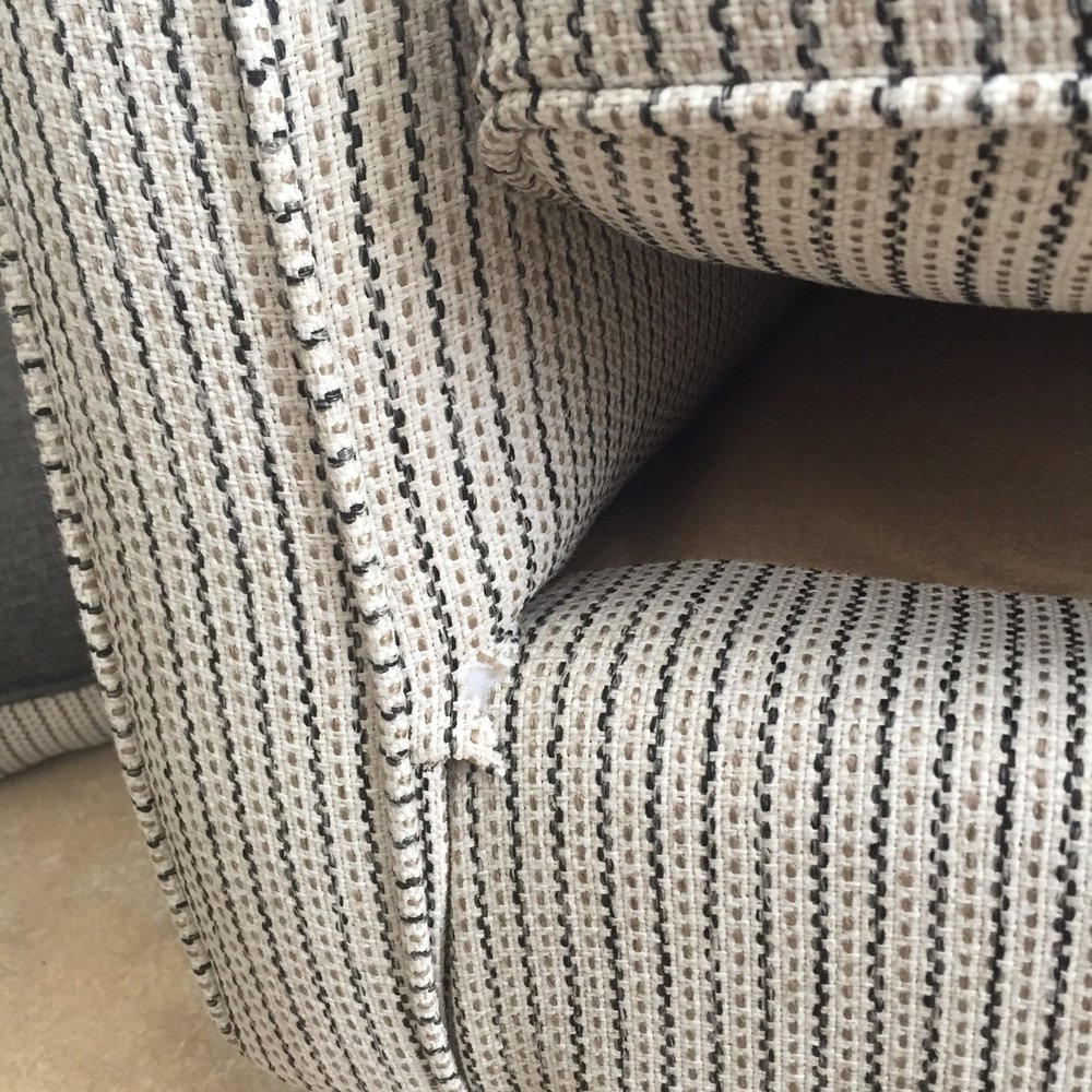 Rooms To Go - Seams on chair. - Furniture Stores Near Me - Wesley Chapel, Florida