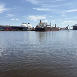 Port, container ship loading. Port, container ship loading.