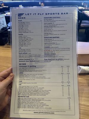 Menu photo 3 Let It Fly Sports Bar Omaha, NE