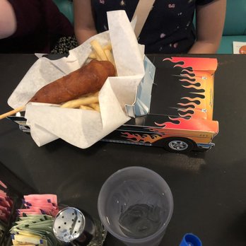 The Riverside Restaurant & Bar - Corndog and Fries - American Near Me - Shady Cove, Oregon