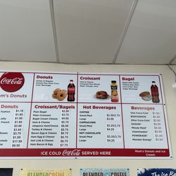 Mom's Donuts & Ice Cream - Updated menu as of May 31, 2024.