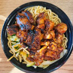 Spicy chicken teriyaki with noodles Spicy chicken teriyaki with noodles