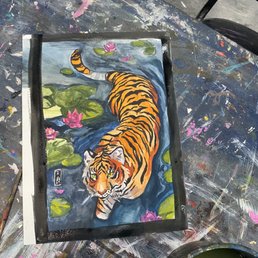 Watercolor tiger - traced first Watercolor tiger - traced first