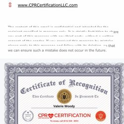 CPR Certification Virginia Beach - This is the BLS they sending out to those who took the class at 522 south independence blvd virigina beach