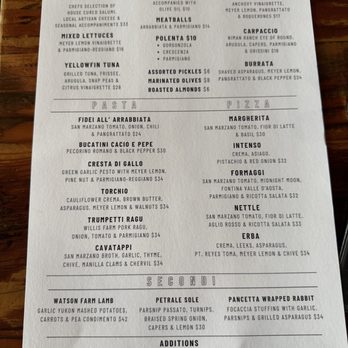 Oenotri - Menu - Italian Near Me - Napa, California