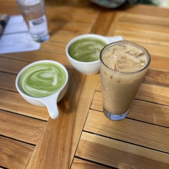 TownHall - Matcha Latte Chocomint Matcha and Banana Pancake Latte - New American Near Me - Columbus, Ohio