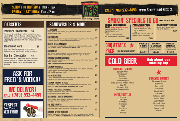 Menu photo 2 Better Than Freds Grande Prairie, AB Menu photo 2 Better Than Freds Grande Prairie, AB