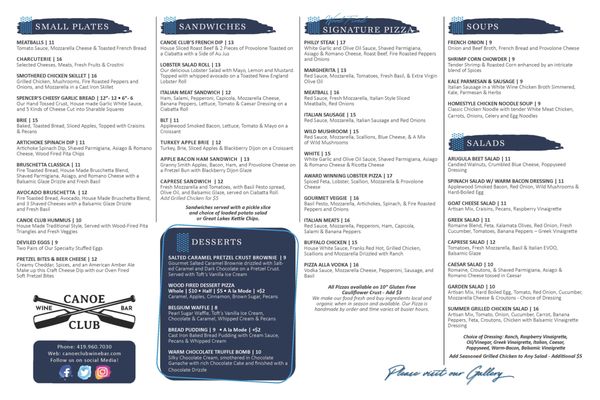 Menu photo 2 Canoe Club Wine Bar Marblehead, OH Menu photo 2 Canoe Club Wine Bar Marblehead, OH